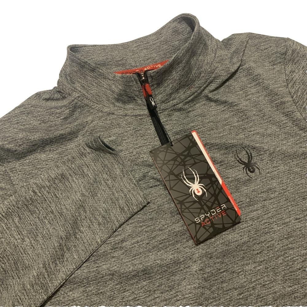 Spyder Active Mens XL Gray Heather Quarter Zip Pullover SPM103RB ProWeb NWT